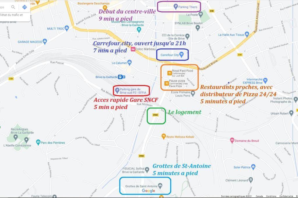 Logement A Brive Avec Terrasse Et Climatisation - Pres De La Gare Et Du Centre-Ville - Wifi Et Stationnement Gratuit Eksteriør billede
